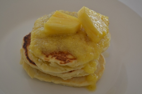 Coconut Pancakes with Pineapple Syrup